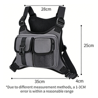 Tas Vest Fashion Multifungsi Tahan Air untuk Perjalanan Outdoor, Hiking, Bersepeda, Olahraga, dengan Strip Reflektif