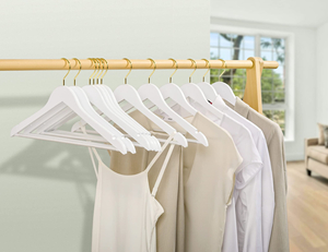 Wholesale 40cm Custom White Wooden <b>Hook</b> Suit <b>Coat</b> Hanger Lacquer Finish Living Room Applicable Clothing Hangers - Product Image 5