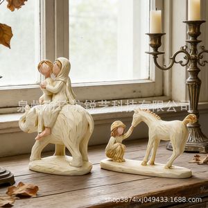 Modern Children Horse And <b>Elephant</b> Resin Craft Figurine Home Decoration Artistic Cartoon Style Tabletop Ornament - Product Image 3