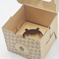 Emballages cadeaux pour pâtisserie en matériaux recyclés avec logo personnalisé, tiroir coulissant, emballage en papier kraft pour pâtisserie, beignets, desserts avec séparateur