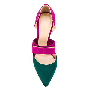 Size 47 D'Orsay Pumps Women's Satin Dress Shoes Woman Bowtie High Heel Pumps Color Match Shoes - Product Image 4