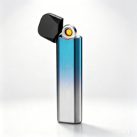 Briquet à Arc Haut de Gamme UE, Chromé Brillant, Rechargeable, Sans Flamme, Coupe-Vent, Batterie au Lithium, Incrustation Dorée, Idéal pour Banquets d'Affaires