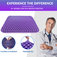 Coussin de siège en gel TPE pour bureau et voiture, double épaisseur, orthopédique, rafraîchissant, pour coccyx, pour extérieur
