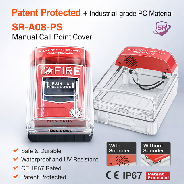 Factory Fire Alarm Detector Polycarbonate Cover Fire Alarm Waterproof Manual Call Point Mcp Cover Fire Detection System