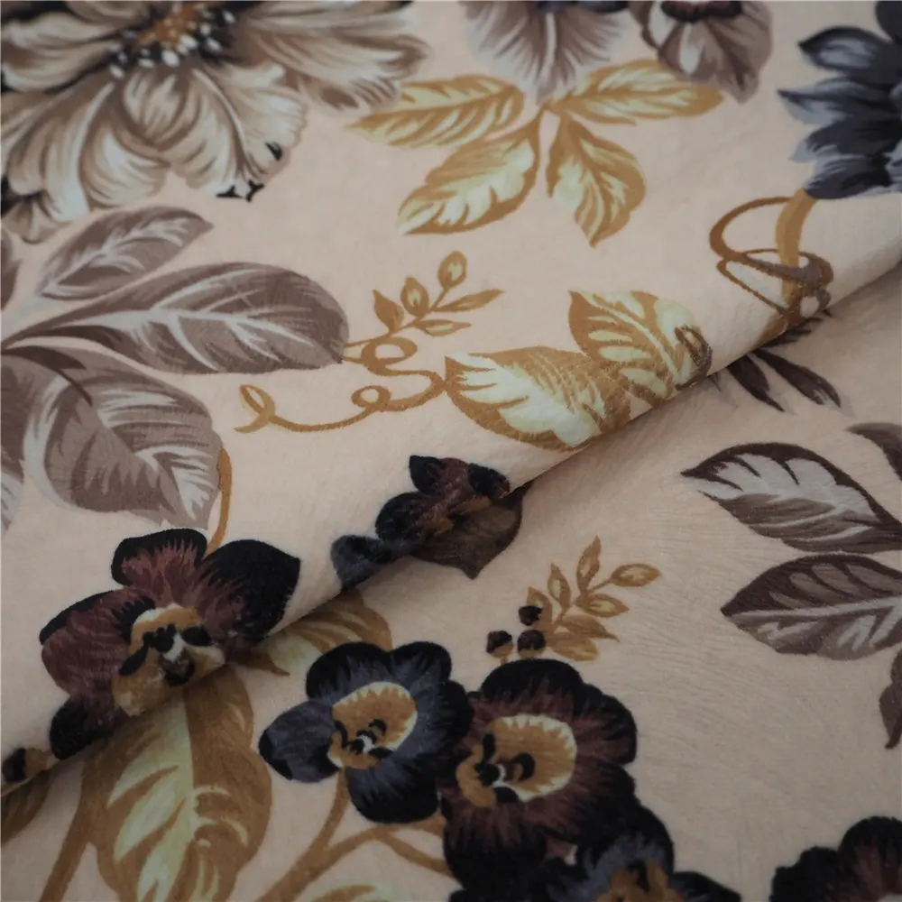 Terciopelo de Boho impreso tela diseño de la flor para sofás tapicería con flores