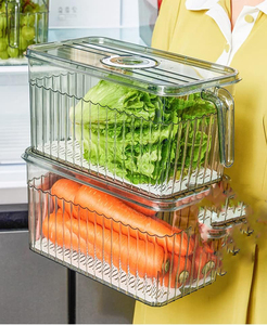 Kitchen Fridge Clear Eco-Friendly Stackable <b>Storage</b> Box Refrigerator Organizer Fresh Food Fruits <b>Vegetable</b> Container Bins Flip - Product Image 3