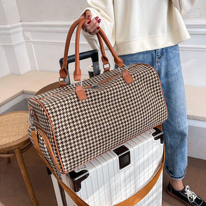 Nouvelle tendance de mode en plein air <span class=keywords><strong>passer</strong></span> la nuit affaires pied de poule concepteur dames femmes sac à main week-end voyage luxe sac de sport - Product Image 6