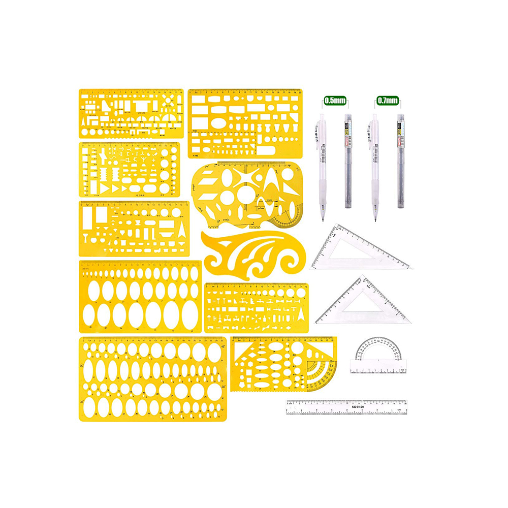 Architectural design drawing template ruler student geometric function ruler drawing ruler drawing circle