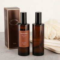 Flacon pulvérisateur de parfum en verre ambré de 200 ml avec brume fine pour l'emballage d'huiles essentielles et d'huiles capillaires, emballage personnalisé en boîte