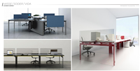 Bureau de travail en bois pour 4, 6, 8 ou 12 personnes avec armoire de rangement, poste de travail informatique extensible et autonome, mobilier de bureau