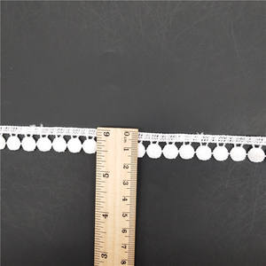 1.5cm Polyester Yarn Flat Lace Ball <b>Pompom</b> <b>Trim</b> Lace Cotton Lace <b>Trims</b> - Product Image 4