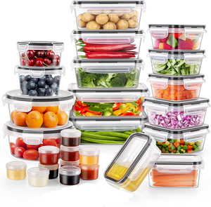 16 Pack Set <strong>Kitchen</strong> Refrigerator Plastic with Easy <strong>Snap</strong> Lids Food Storage Container Food Storage Container Plastic with Easy Lid - Product Image 2