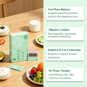 Suplemento Probiótico en Tiras Orales de Venta Caliente para Alivio de la Hinchazón y el <span class=keywords><strong>Estreñimiento</strong></span>, Pedido a Granel de Fábrica, Suplemento Personalizado para la Salud Intestinal, Exportación - Product Image 3