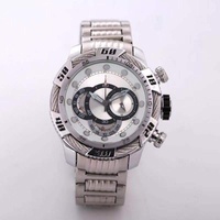 Reloj de Cuarzo para Hombre, Estilo Europeo Americano, Seis Agujas, Correa de Aleación, Resistente al Agua 100m, Cristal Mineral