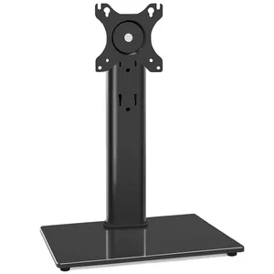 Single Computer Monitor Free-Standing Desk Mount Riser, 32 inch TV Stand with Swivel 360 Rotation Vesa Base Stand