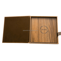 Nouvelle conception combinée, simple et élégante, fermeture à rabat, logo imprimé, couverture en cuir PU et en bois, couverture d'album élégante