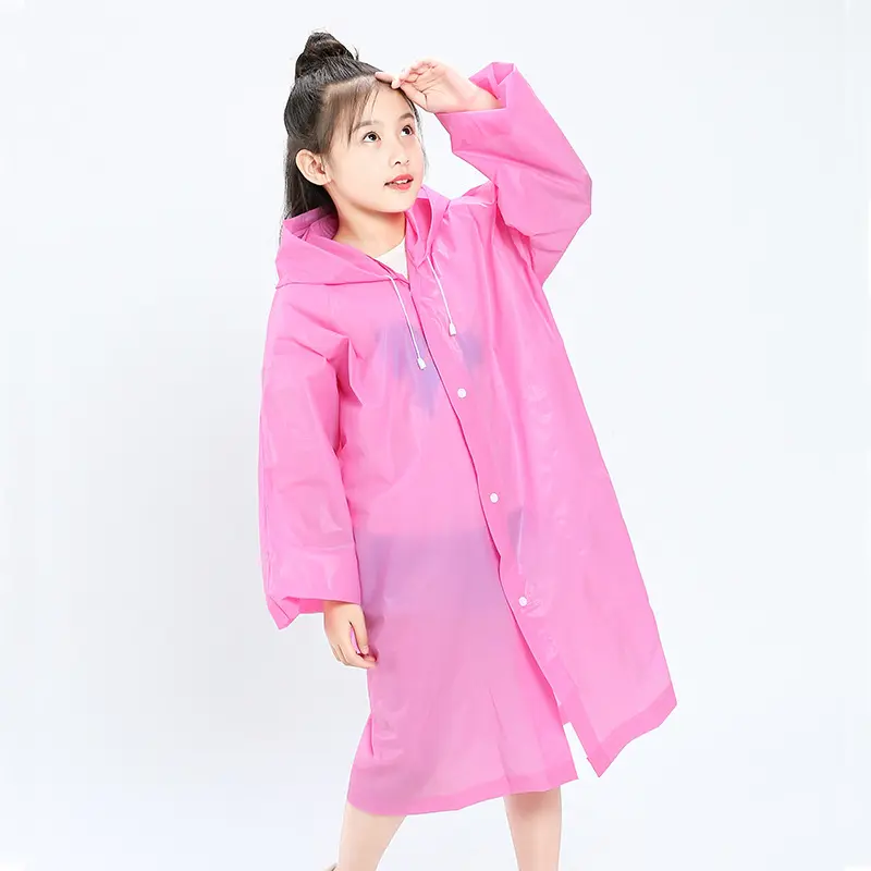 Wholesale 2021 fashion kids plastic transparent rain coat raincoats for children waterproof emergency custom