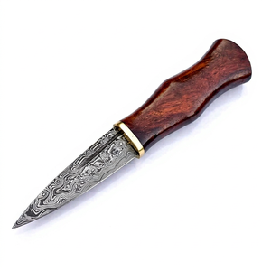 Abridor de cartas ejecutivo de acero de Damasco hecho a mano, herramienta decorativa de escritorio con mango de madera y metal - Product Image 1