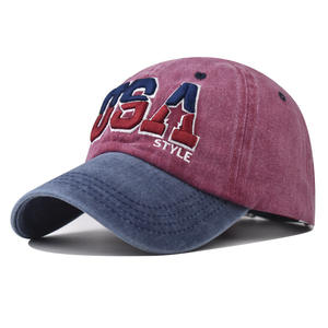 Venta al por mayor clásico bandera americana bordada algodón gorras de béisbol ajustable Snapback - Product Image 2