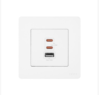 Prise murale de charge super rapide PD65W avec panneau de charge rapide GaN 86 Type-C + USB