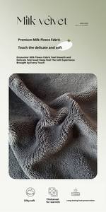 Ensemble de couette quatre pièces en laine double couche, en molleton de lait, résistant à l'eau, de haute qualité, gris, pour l'hiver - Product Image 4