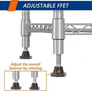 4 طبقات NSF رفوف تخزين صديقة للبيئة مع منظم عجلات للمرآب مستودع مكتب مطعم الفصول الدراسية المطبخ - Product Image 3