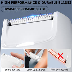 Tondeuse électrique 2-en-1 pour <span class=keywords><strong>femme</strong></span>, double tête, étanche, rechargeable, pour le corps et le <span class=keywords><strong>maillot</strong></span>, avec manuel en anglais - Product Image 5