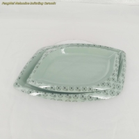 Assiettes en mélamine personnalisées en forme de diamant avec motif Sakura, logo personnalisé, lavables au lave-vaisselle, écologiques, pour restaurants et desserts