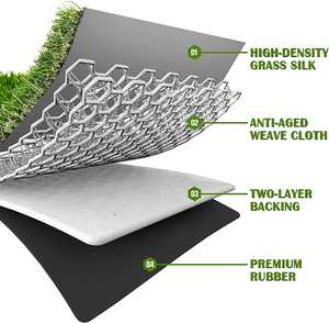 Alfombra de césped artificial de plástico para exteriores, altura de pila de 60mm, resistente al fuego, duradera, impermeable para campos deportivos, paisajismo de jardín - Product Image 2
