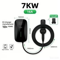 7KW 32A 单相 2 型电动汽车壁挂式充电器 4G 应用程序控制 家用交流快速充电站 CE 认证