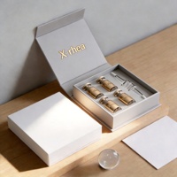 Boîte d'emballage personnalisée pour échantillons cosmétiques/pharmaceutiques avec insert protecteur en feuille métallique, boîte rigide pour ampoules avec logo