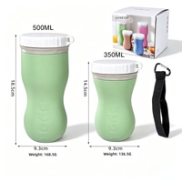 Bouteille de sport en silicone créative de 500 ml avec filtre infuseur, tasse à jus pliable portable en silicone