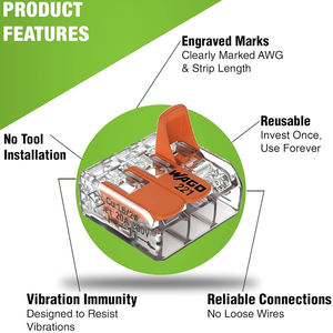 221-413 Wire <strong>Connector</strong> with Operating Rod Electrician Quick <strong>Insulated</strong> <strong>Connector</strong> with <strong>Parallel</strong> Split-line Lighting Terminal - Product Image 4