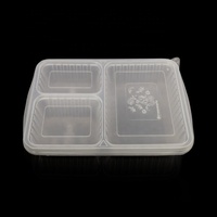 Boîte à lunch Bento 3 compartiments, boîtes d'emballage à emporter, contenants en plastique jetables