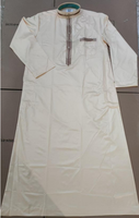 Nouvelle Tendance Qamis Musulman à Manches Longues Style Qatari pour Homme, Ensemble Thobe avec Pantalon