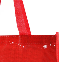 Sac de courses réutilisable extra large avec logo personnalisé, imprimé en intégralité pour Noël, sac en PP tissé laminé recyclable
