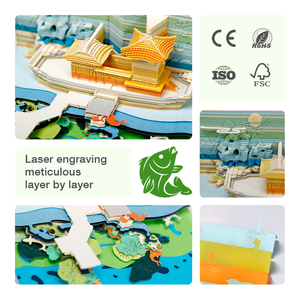 Chất lượng cao 3D giấy lưu ý Memo Pad waterscape kiến trúc kỷ niệm quà tặng quà lưu niệm 3D giấy ghi chú dán - Product Image 4