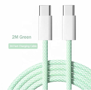 Pd 2m 60W 3A sạc nhanh USB Type-C để C cáp tốc độ cao truyền dữ liệu nylon bện cáp cho <span class=keywords><strong>iPhone</strong></span> 15 Series điện thoại di động - Product Image 1