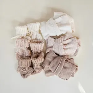 Diadema de bebé de punto grueso de algodón Popular suave de nueva tendencia de gran tamaño Topnot color sólido moteado de punto