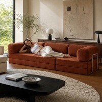 Canapé modulaire pliable à structure métallique, revêtement en tissu velours côtelé, mobilier de salon sans armature, canapé compressé