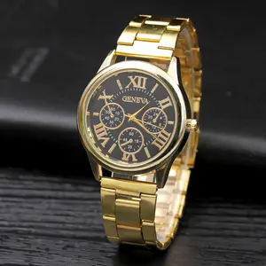 Factory Direct Sales Geneva Fashion Brand Women Watches Stainless Steel Quartz Casual Watch Relogio Feminino Gold And Silver