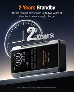 WOLFBOX MegaVolt24 Air 4000A เครื่องช่วยสตาร์ทรถยนต์แบบพกพา 12V ชาร์จเร็ว พร้อมหน้าจอ LED  คอมเพรสเซอร์ลม 160PSI  จั๊มพ์สตาร์ท 10 ลิตร - Product Image 6