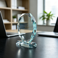 Trofeo de Cristal Personalizado, Premio Octagonal con Diseño de Girasol, Conmemorativo para Reuniones de Clase, Regalo Empresarial WDY-0495