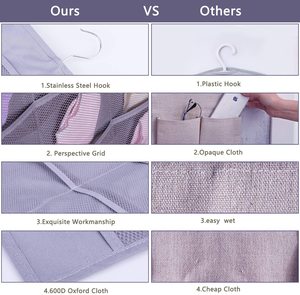 Gantungan Penyimpanan Baju Gantung Dua Sisi - 35 Kantong <span class=keywords><strong>Organizer</strong></span> Lemari untuk <span class=keywords><strong>Bra</strong></span>, Stoking, Pakaian Dalam - Penyimpanan Pakaian - Product Image 5