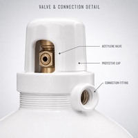Fournisseur Professionnel de Bouteilles de Gaz Acétylène Blanches Peintes de 5L/10L/15L pour le Soudage de Conduites et le Préchauffage