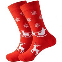 Vente en gros de chaussettes en coton pour hommes d'hiver, chaussettes de Noël amusantes à motifs de dessins animés, chaussettes mi-mollet pour hommes, ensembles cadeaux