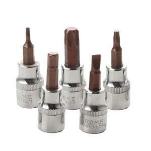 Chrome Plated 1/4 In Hex Socket Bit Set For Furniture Assembly Short Hex Drive Tool - Product Image 4