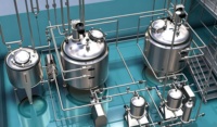 Usine de mélange de liquides clé en main de 4000 L, ligne de production de boissons avec réservoir de mélange à double enveloppe en acier inoxydable
