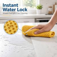 Paquete de 5 Paños de Limpieza de Microfibra Ultra Absorbentes, Tejido Waffle, Sin Pelusas, Anti-Rayaduras, con Código de Color