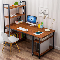 Bureau d'écriture en bois, bureau, de maison, pour étudiants, bureau d'ordinateur avec étagère pour livres, 1 pièce